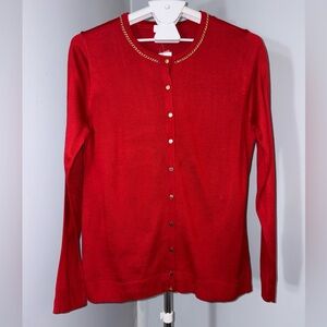 *NWT* Calvin Klein Red Cardigan with Gold Buttons - szL (P22)